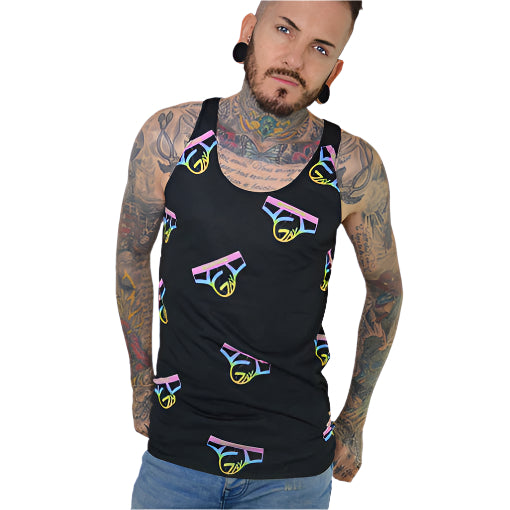 Super Gay Rainbow Logo Collage Tank Top