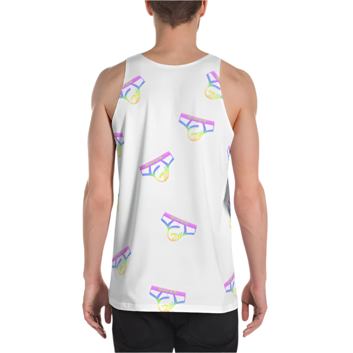 White Rainbow Collage Tank