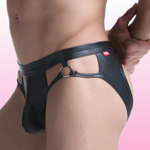 side view of The Howie leather underwear