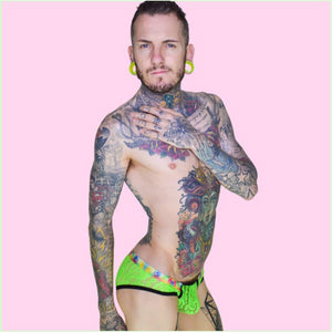 Super Gay Underwear - Matthew Leighton-Trew The Avery Green See Through Nylon Lace Underwear 