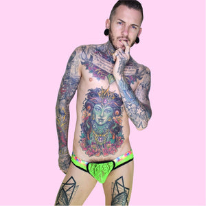 Super Gay Underwear - Matthew Leighton-Trew The Avery Green See Through Nylon Lace Underwear 