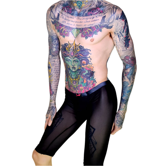 Super Gay Underwear - Matthew Leighton-Trew The Crosby Black See Through Nylon Long Johns