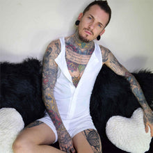 Super Gay Underwear - The Kenny Matthew Leighton-Trew White Polyester Mens Singlet Onesie