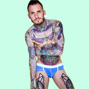 Super Gay Underwear and lingerie - Matthew Leighton-Trew The Liam Blue Ice Silk Brief Underwear
