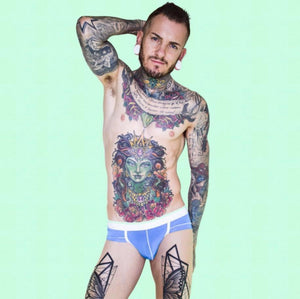 Super Gay Underwear - Matthew Leighton-Trew The Liam Blue Ice Silk Brief Underwear