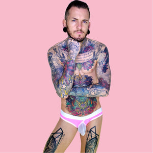 Matthew Leighton-Trew The Lucas Pink Nylon Bulge Pouch Mens Underwear Brief