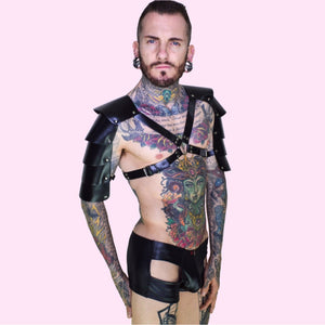 Matthew Leighton-Trew Super Gay Underwear - The Wyatt Black Nylon Convex Hollow Boxer Brief 