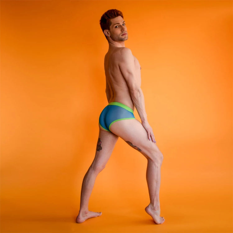 @kristopurrrrrr kristopher botrall models the Nolan see through underwear in bluefor gay men and drag