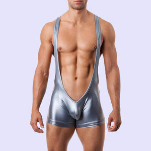Super Gay Underwear - The Austin Singlet Onesie Silver