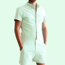Gay Mens Rompers Romphims Super Gay Underwear Green Color for Spring and Summer