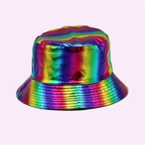 Holographic Rainbow Bucket Hat For Gay Pride Festivals