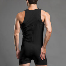 Super Gay Underwear - The Tyler Black Polyester Mens Singlet Onesie Mens Lingerie