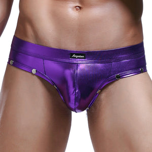 Super Gay Underwear - The Johnny Purple Nylon Bulge Pouch Mens Underwear Brief