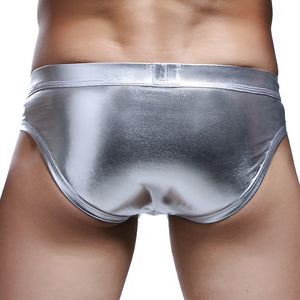 Super Gay Underwear - The Johnny Silver Nylon Bulge Pouch Mens Underwear Brief