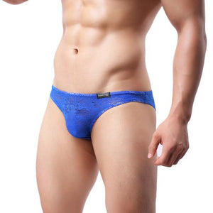 Super Gay Underwear - The Owen Blue Nylon Bulge Pouch Mens Underwear Jock Strap