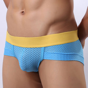 The George Blue Nylon Bulge Pouch Mens Underwear See-Through Brief