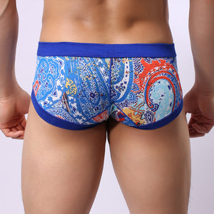 Super Gay Underwear - The David Blue Printed Bulge Pouch Mens Underwear Brief