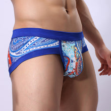 Super Gay Underwear - The David Blue Printed Bulge Pouch Mens Underwear Brief