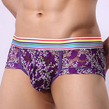Super Gay Underwear - The Jerry Purple Printed Polyester Spandex Bulge Pouch Mens Underwear Boxer