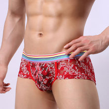 Super Gay Underwear - The Jerry Red Printed Polyester Spandex Bulge Pouch Mens Underwear Boxer