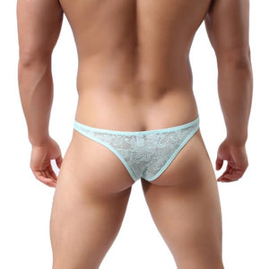 Super Gay Underwear - The Christopher Blue Nylon Bulge Pouch Mens Underwear Brief