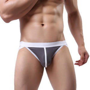 Super Gay Underwear - The Max Grey Nylon Bulge Pouch Mens Underwear Jock Strap