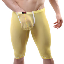 Super Gay Underwear - The Crosby Yellow See Through Nylon Long Johns