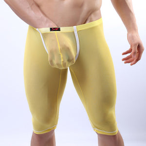 Super Gay Underwear - The Crosby Yellow See Through Nylon Long Johns