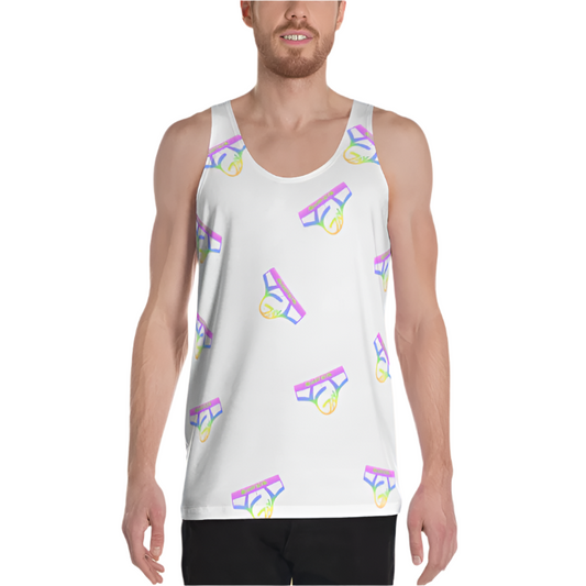 White Rainbow Collage Tank