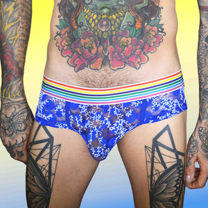 Super Gay Underwear and Lingerie for Men Transparent Printed Briefs with Rainbow bank Matthew Leighton Trew -The Jerry