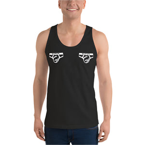 Super Gay Underwear White Logo Nipples Tank Top for Men